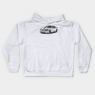 2023 Charger Hellcat Car Sketch Art Kids Hoodie